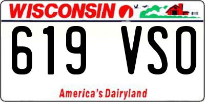 WI license plate 619VSO