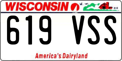 WI license plate 619VSS