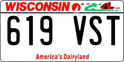 WI license plate 619VST