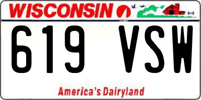 WI license plate 619VSW