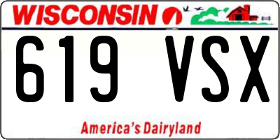 WI license plate 619VSX