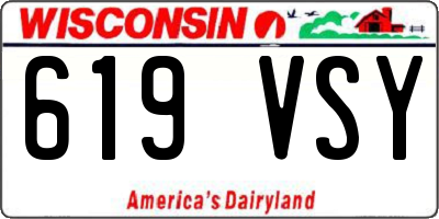 WI license plate 619VSY