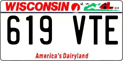 WI license plate 619VTE