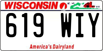 WI license plate 619WIY