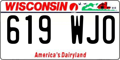 WI license plate 619WJO