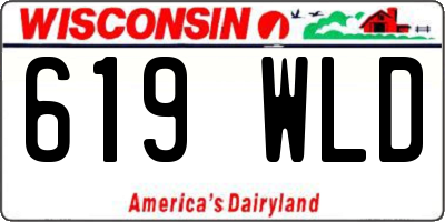 WI license plate 619WLD