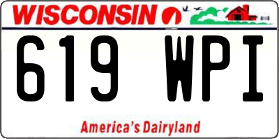 WI license plate 619WPI