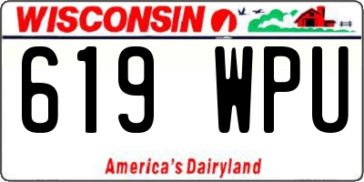 WI license plate 619WPU