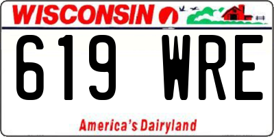 WI license plate 619WRE