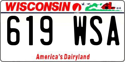 WI license plate 619WSA