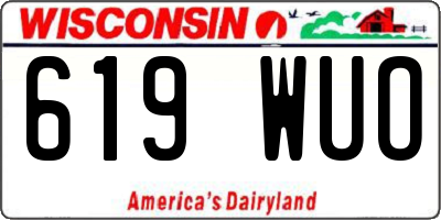 WI license plate 619WUO