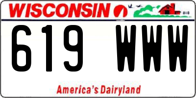 WI license plate 619WWW