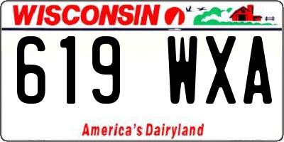 WI license plate 619WXA