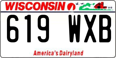 WI license plate 619WXB