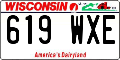 WI license plate 619WXE