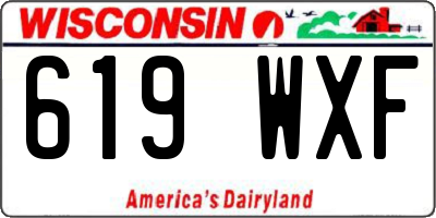 WI license plate 619WXF