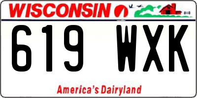 WI license plate 619WXK