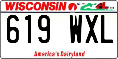 WI license plate 619WXL