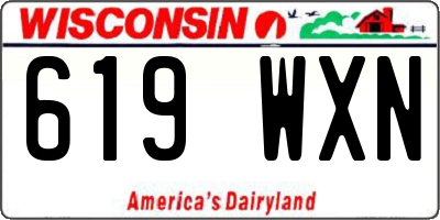 WI license plate 619WXN