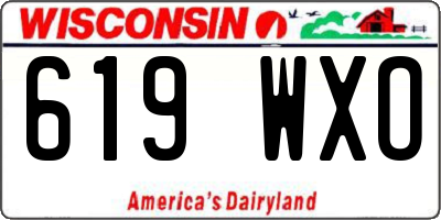 WI license plate 619WXO