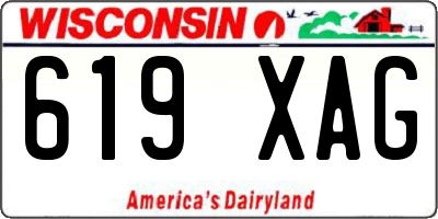 WI license plate 619XAG