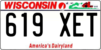 WI license plate 619XET