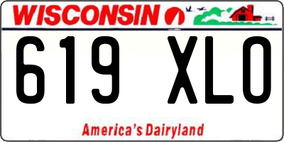 WI license plate 619XLO