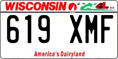WI license plate 619XMF