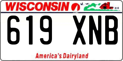WI license plate 619XNB