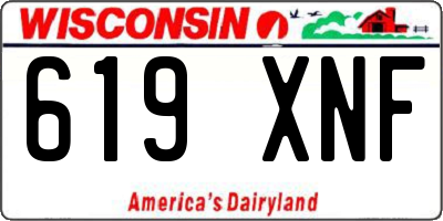 WI license plate 619XNF