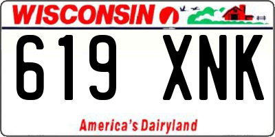 WI license plate 619XNK