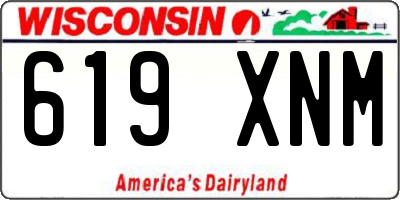 WI license plate 619XNM
