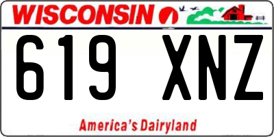 WI license plate 619XNZ