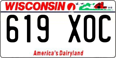 WI license plate 619XOC