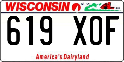 WI license plate 619XOF