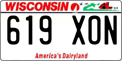 WI license plate 619XON