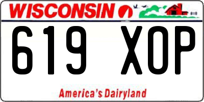 WI license plate 619XOP