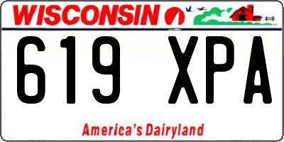 WI license plate 619XPA