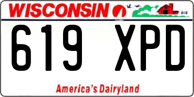 WI license plate 619XPD