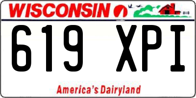 WI license plate 619XPI