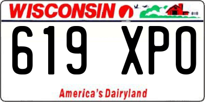 WI license plate 619XPO