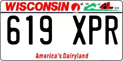 WI license plate 619XPR