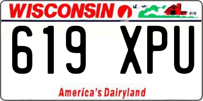 WI license plate 619XPU