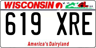 WI license plate 619XRE