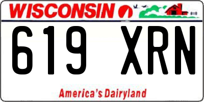 WI license plate 619XRN