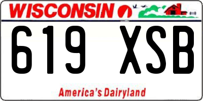 WI license plate 619XSB