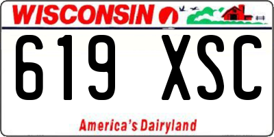 WI license plate 619XSC