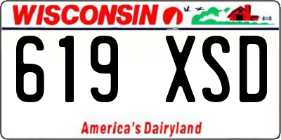 WI license plate 619XSD