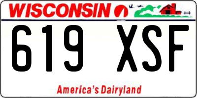 WI license plate 619XSF