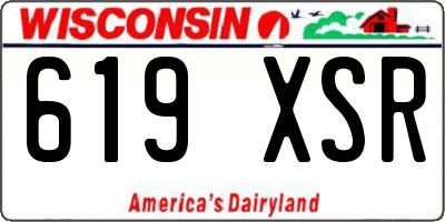 WI license plate 619XSR